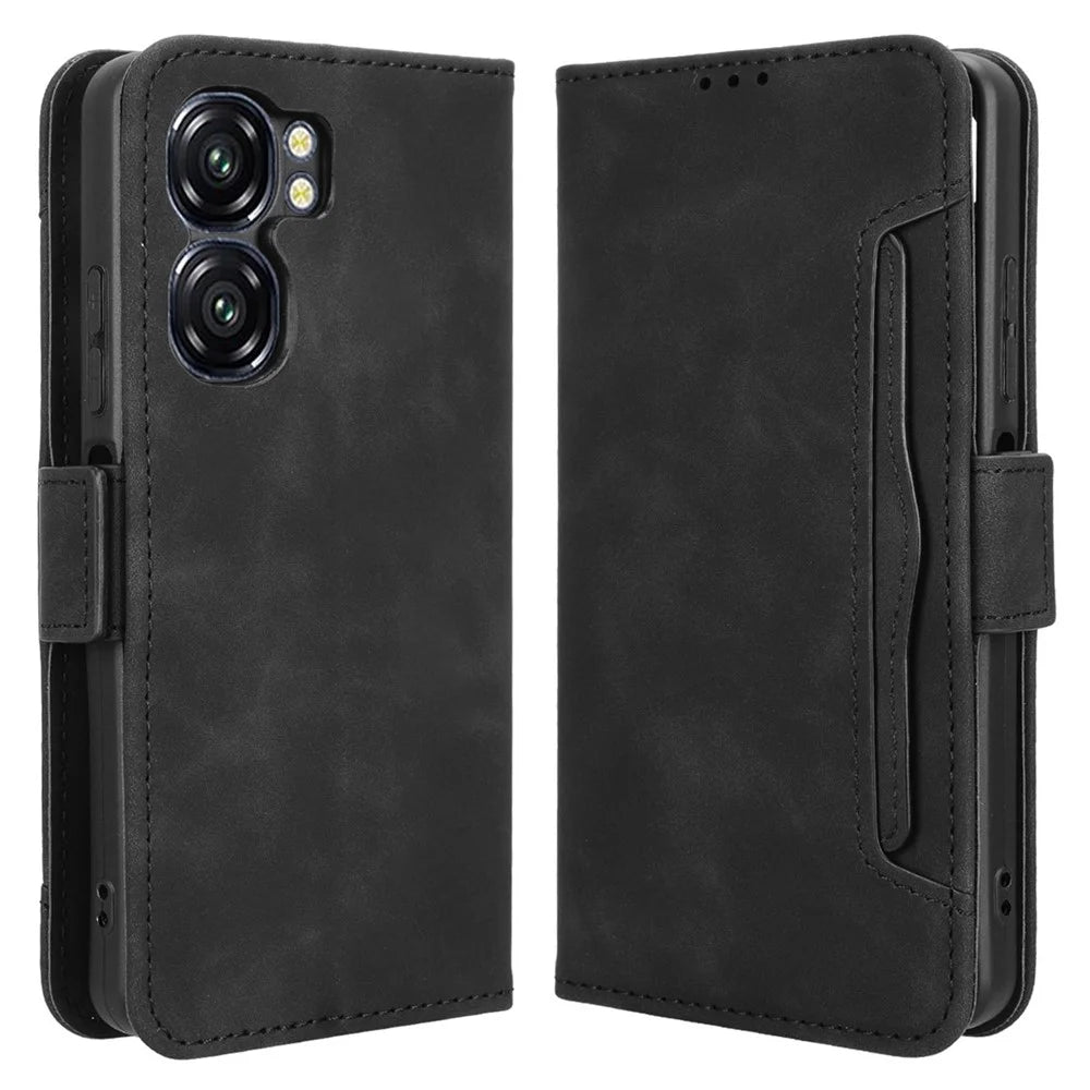 For Oukitel C58 Pro / C58 Leather Case Phone Wallet Cover with Multiple Card Slots - Black - 1