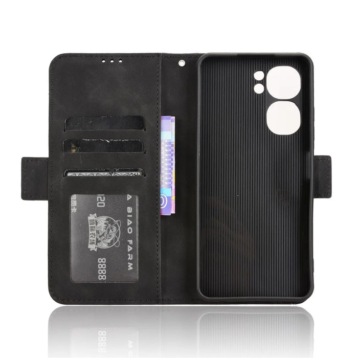 For Oukitel C58 Pro / C58 Leather Case Phone Wallet Cover with Multiple Card Slots - Black - 4