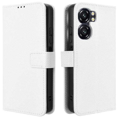 For Oukitel C58 Pro / C58 Case PU Leather Diamond Texture Wallet Phone Cover - White - 1