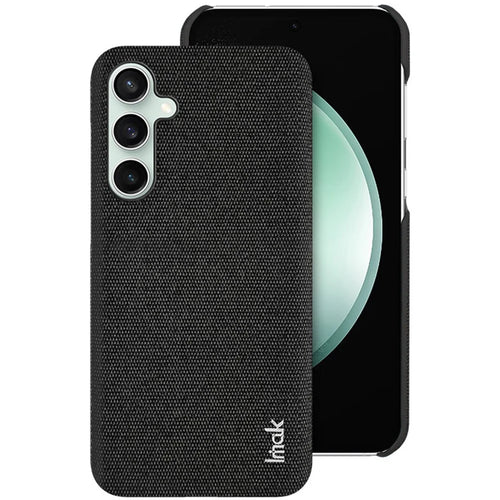 IMAK Ruiyi Series for Samsung Galaxy S24 FE Case Fabric Texture Leather+PC Phone Back Cover - Black - 1