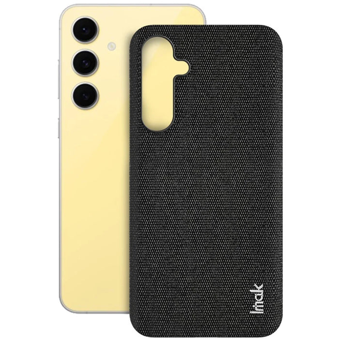 IMAK Ruiyi Series for Samsung Galaxy S24 FE Case Fabric Texture Leather+PC Phone Back Cover - Black - 3