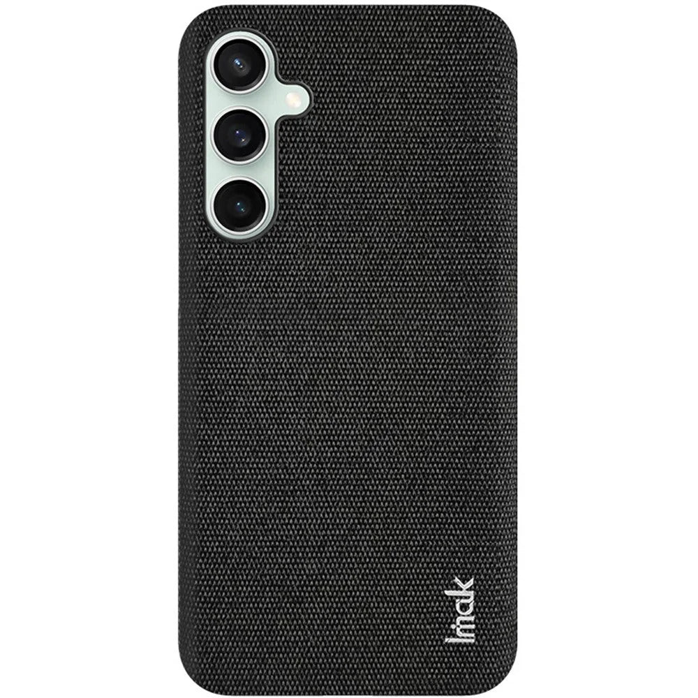IMAK Ruiyi Series for Samsung Galaxy S24 FE Case Fabric Texture Leather+PC Phone Back Cover - Black - 5