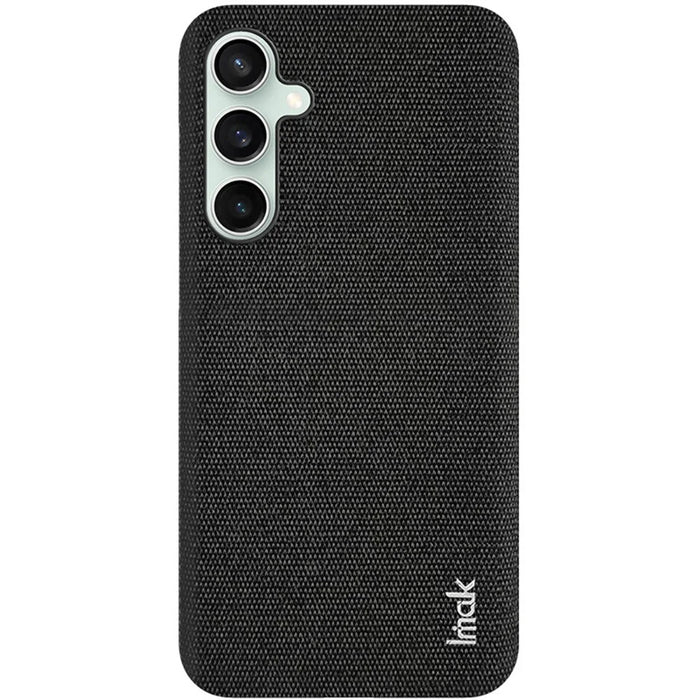 IMAK Ruiyi Series for Samsung Galaxy S24 FE Case Fabric Texture Leather+PC Phone Back Cover - Black - 5