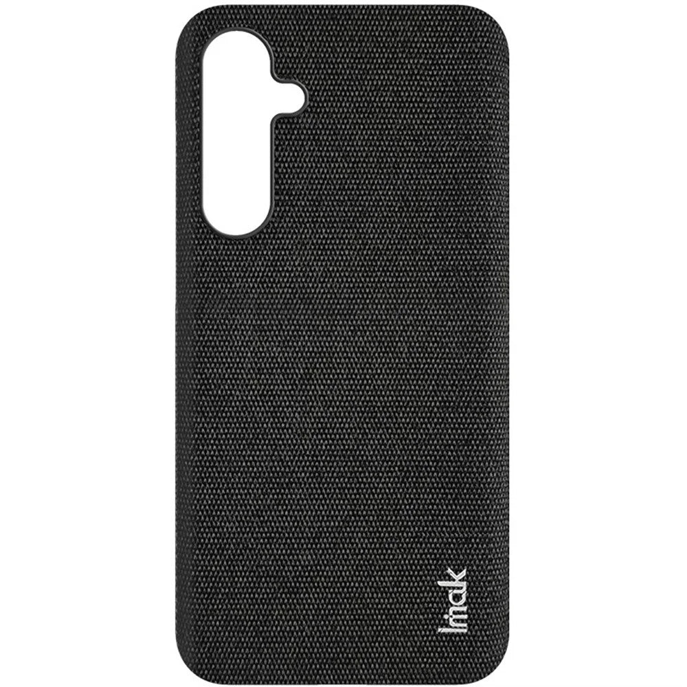 IMAK Ruiyi Series for Samsung Galaxy S24 FE Case Fabric Texture Leather+PC Phone Back Cover - Black - 6
