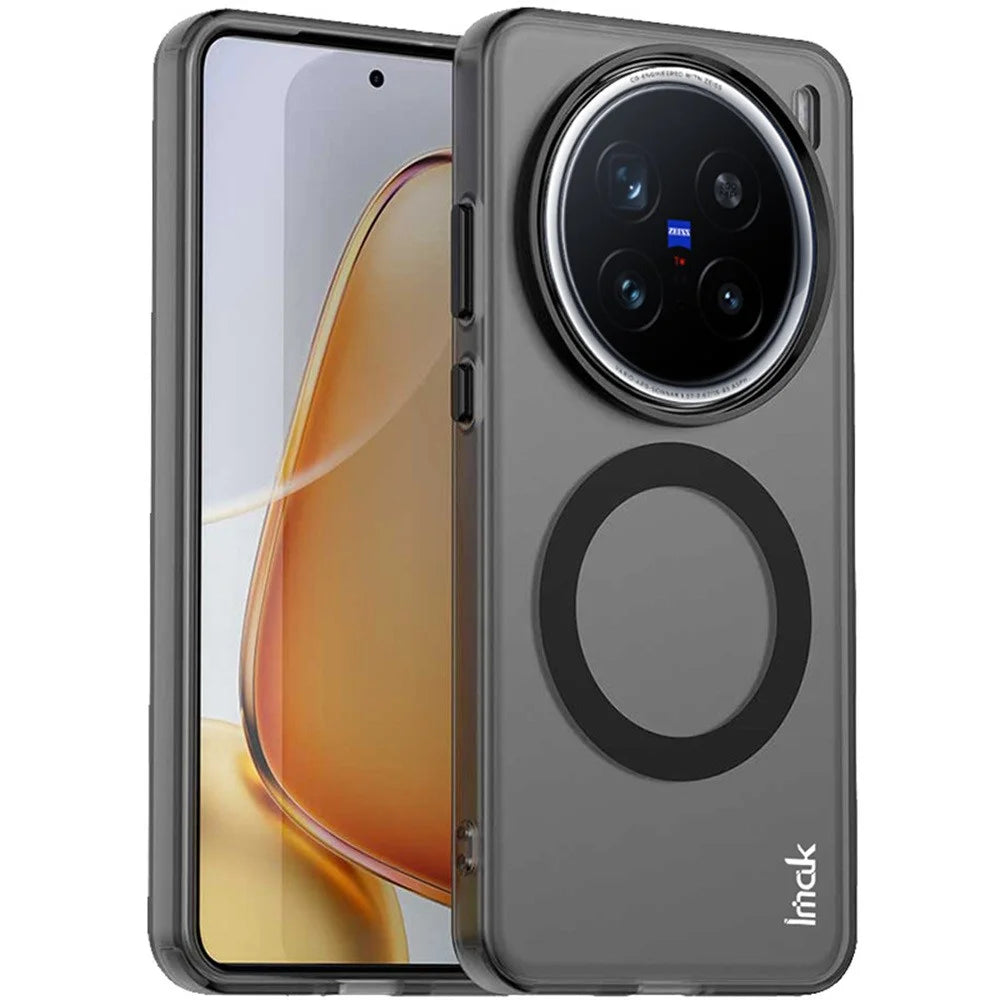 IMAK For vivo X200 Pro 5G Magnetic Case Candy Color Anti Drop TPU + PET Back Cover - Black - 1