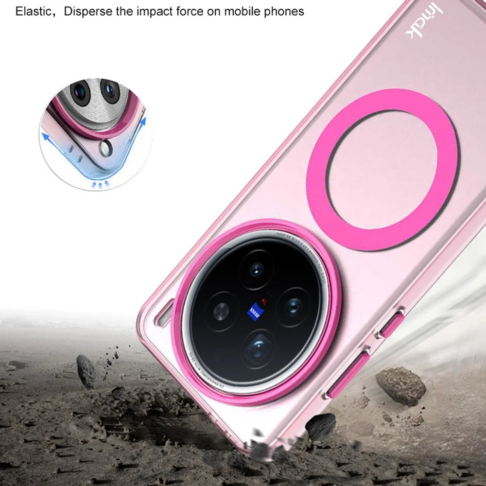 IMAK For vivo X200 Pro 5G Magnetic Case Candy Color Anti Drop TPU + PET Back Cover - Black - 4