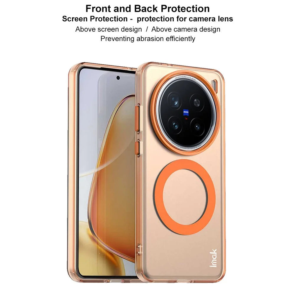 IMAK For vivo X200 Pro 5G Magnetic Case Candy Color Anti Drop TPU + PET Back Cover - Black - 6