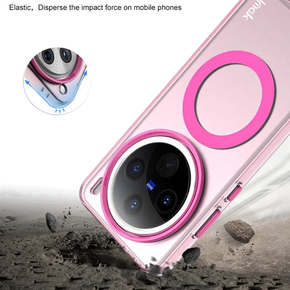 IMAK For vivo X200 Pro mini 5G Magnetic Case Candy Color Anti Drop TPU + PET Back Cover - Black - 4