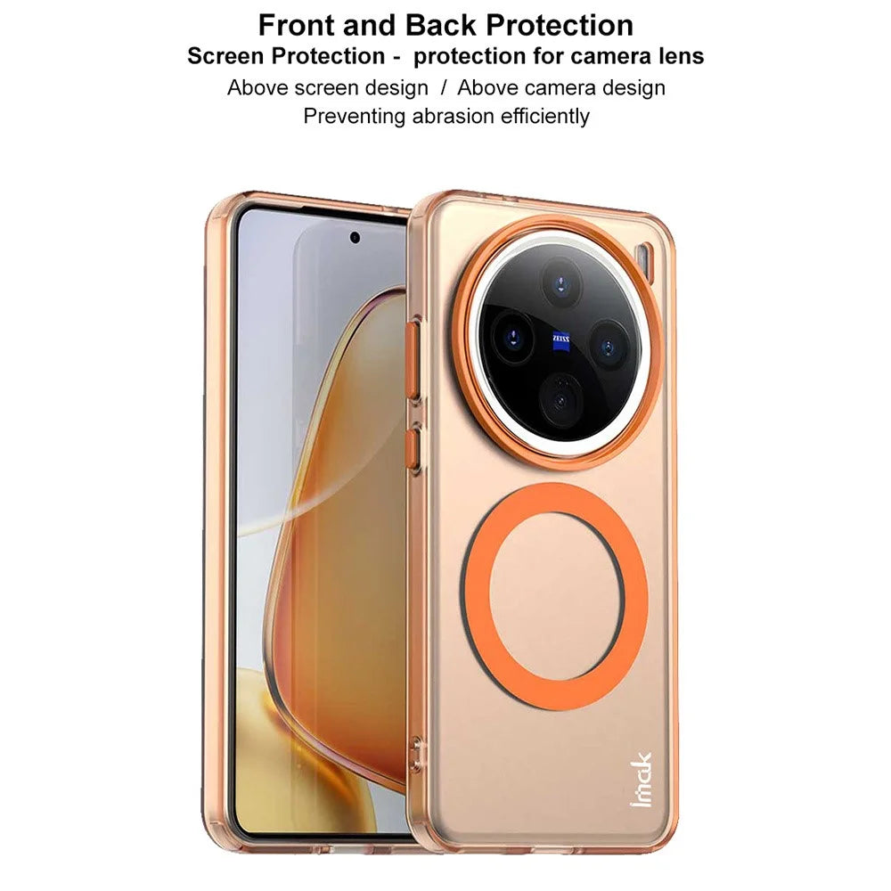 IMAK For vivo X200 Pro mini 5G Magnetic Case Candy Color Anti Drop TPU + PET Back Cover - Black - 6