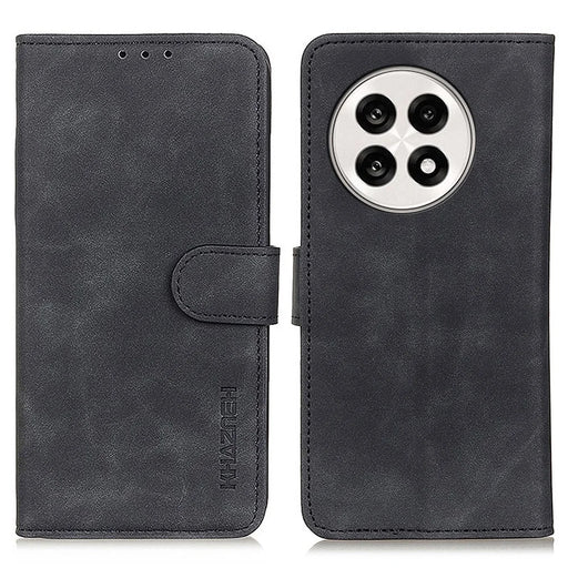 KHAZNEH For OnePlus 13R 5G / Ace 5 5G Case PU Leather Retro Texture Phone Cover - Black - 1