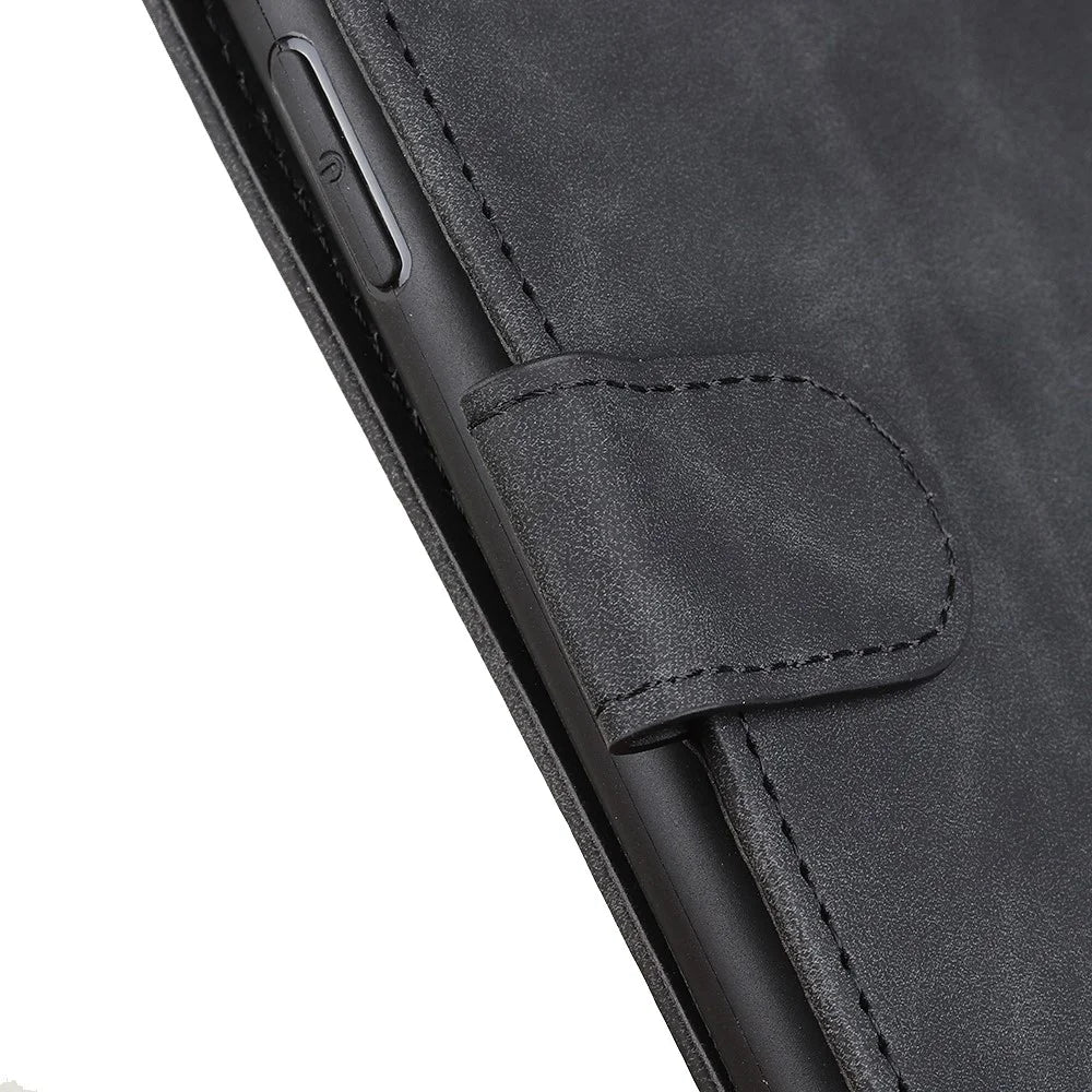 KHAZNEH For OnePlus 13R 5G / Ace 5 5G Case PU Leather Retro Texture Phone Cover - Black - 4