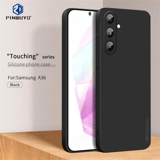 PINWUYO For Samsung Galaxy A36 5G Phone Case  Soft Matte TPU Mobile Back Cover - Black - 2