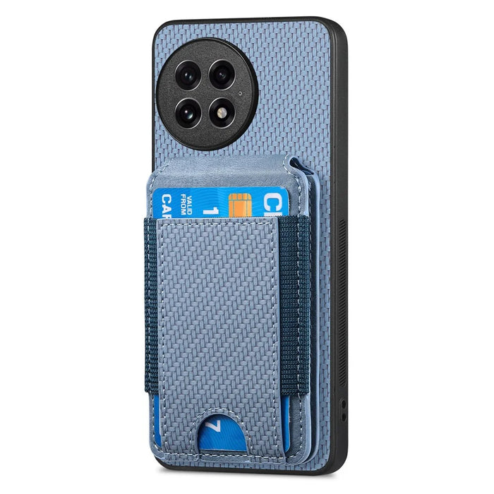 For OnePlus 13 Case with Card Holder Kickstand Leather Back Cover - Blue - 2