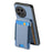 For OnePlus 13 Case with Card Holder Kickstand Leather Back Cover - Blue - 3