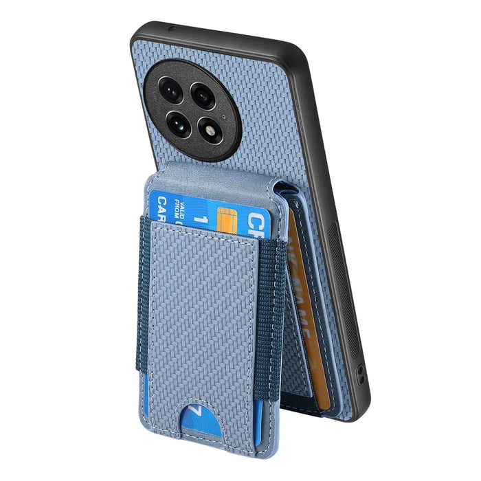 For OnePlus 13 Case with Card Holder Kickstand Leather Back Cover - Blue - 3