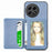 For OnePlus 13 Case RFID Blocking Carbon Fiber Leather Phone Back Cover with Card Holder - Blue - 2
