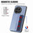 For OnePlus 13 Case RFID Blocking Carbon Fiber Leather Phone Back Cover with Card Holder - Blue - 3