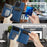 AUTSPACE For iPhone 16 Pro Max Case  A13 Vintage Leather Back Cover with Magnetic Detachable Card Bag - Blue - 5