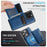 AUTSPACE For iPhone 16 Pro Max Case  A13 Vintage Leather Back Cover with Magnetic Detachable Card Bag - Blue - 7