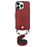For iPhone 16 Pro Case Card Holder Kickstand Leather Back Cover with Shoulder Strap - Red - 1