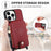 For iPhone 16 Pro Case Card Holder Kickstand Leather Back Cover with Shoulder Strap - Red - 7