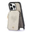 For iPhone 16 Pro Max Case Card Holder Kickstand Leather Back Cover with Shoulder Strap - Light Grey - 3