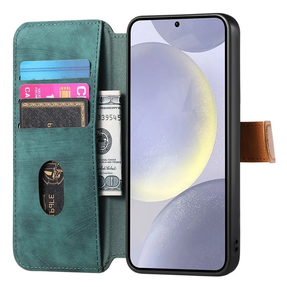For Samsung Galaxy A16 4G / 5G Case Wallet Retro Leather Phone Cover with Wristband Kickstand - Green - 2
