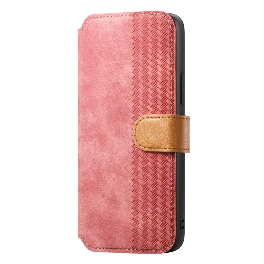 For Samsung Galaxy A36 5G Case Wallet Retro Leather Phone Cover with Wristband Kickstand - Pink - 6