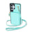 For Samsung Galaxy S25 Ultra Case Tri-Fold Card Holder Kickstand TPU + Leather Back Cover with Shoulder Strap - Green - 2