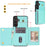 For Samsung Galaxy S25+ Case Tri-Fold Card Holder Kickstand TPU + Leather Back Cover with Shoulder Strap - Green - 5