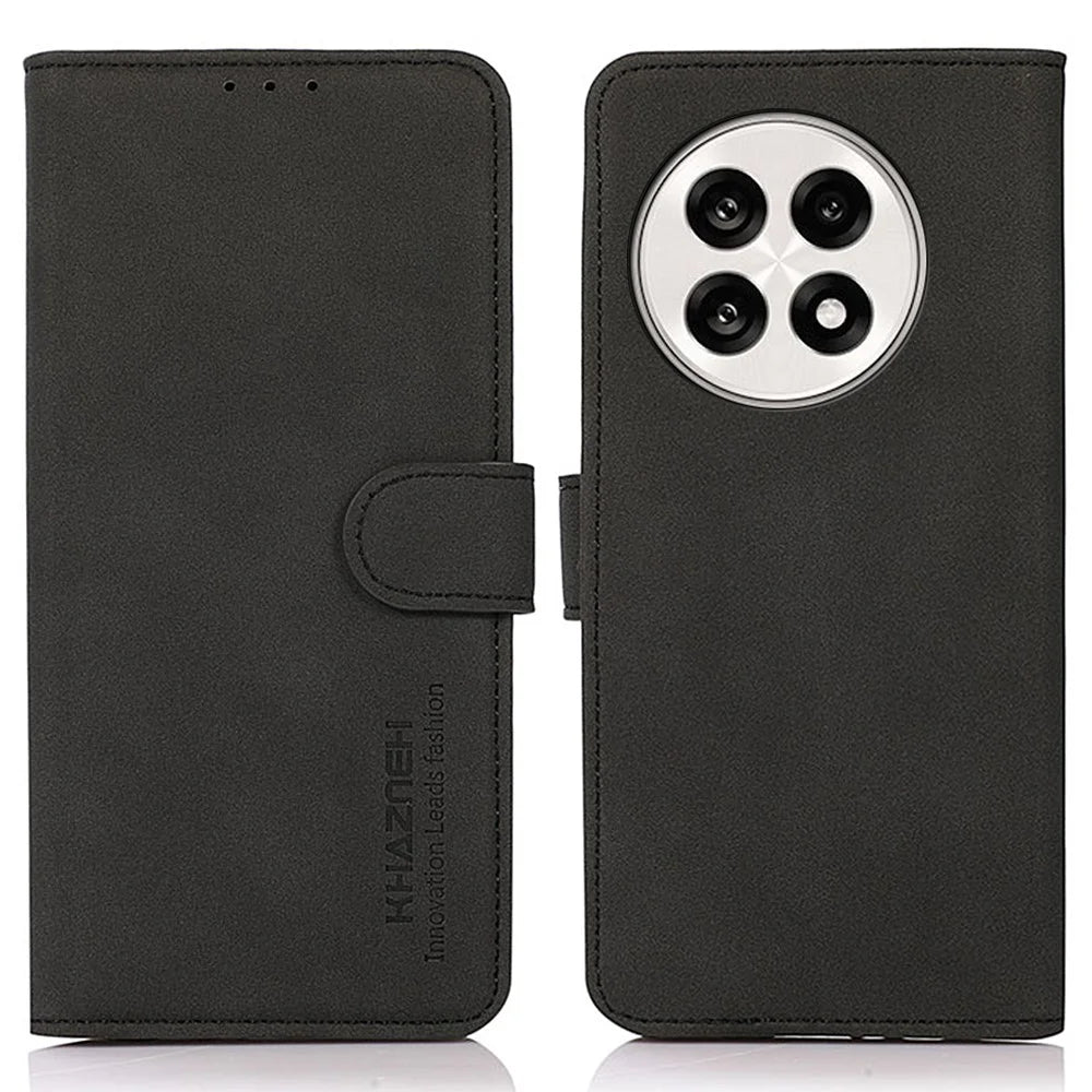 KHAZNEH For OnePlus Ace 5 Pro 5G / Ace 5 5G / 13R 5G Stand Case PU Leather Wallet Phone Cover - Black - 1