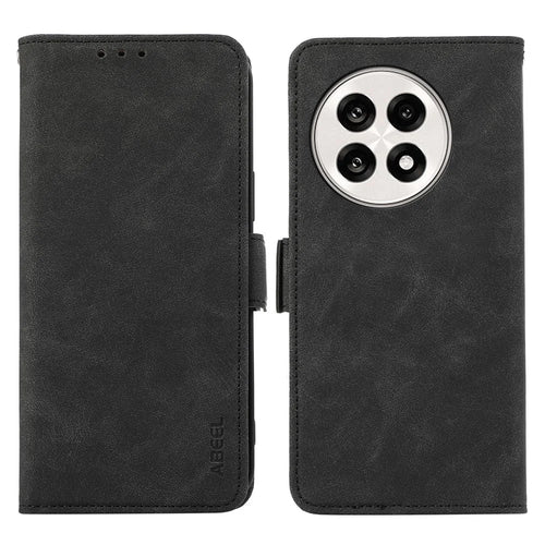 ABEEL Phone Cover for OnePlus 13R 5G  /  Ace 5 5G  /  5 Pro 5G Case PU Leather Folio Stand View RFID Blocking - Black - 1