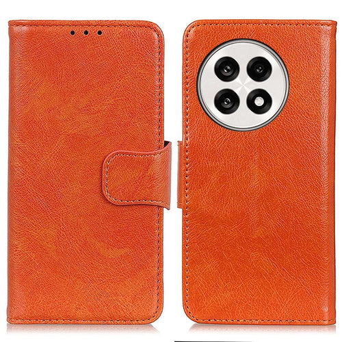 For OnePlus Ace 5 Pro 5G / Ace 5 5G / 13R 5G Case Nappa Texture Split Leather Wallet Phone Cover - Orange - 1