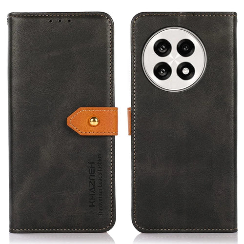 KHAZNEH Wallet Phone Case For OnePlus 13R 5G / Ace 5 5G / Ace 5 Pro 5G Stand Leather Flip Cover - Black - 1