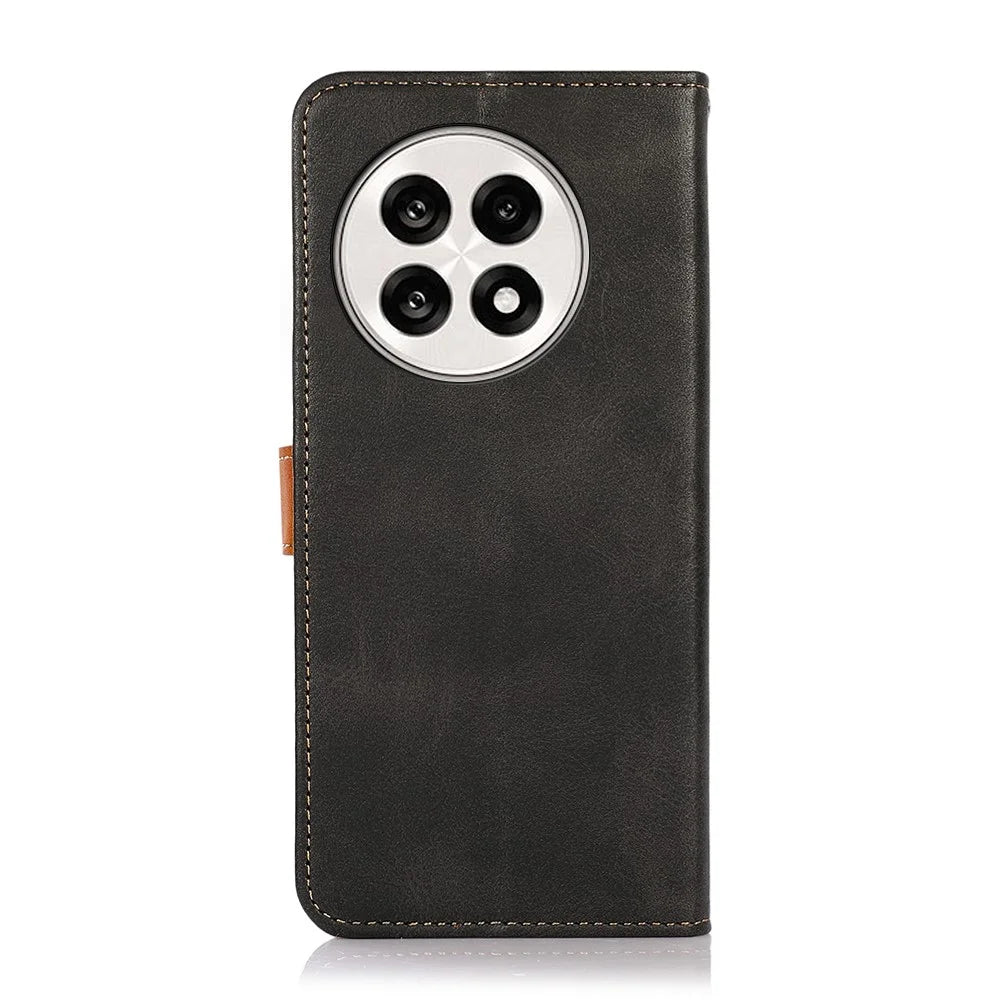 KHAZNEH Wallet Phone Case For OnePlus 13R 5G / Ace 5 5G / Ace 5 Pro 5G Stand Leather Flip Cover - Black - 6