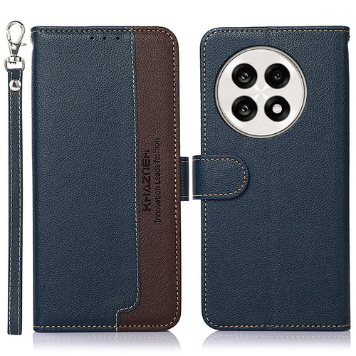 KHAZNEH Phone Case For OnePlus 13R 5G / Ace 5 5G / Ace 5 Pro 5G RFID Blocking Wallet PU Leather Cover - Blue - 1