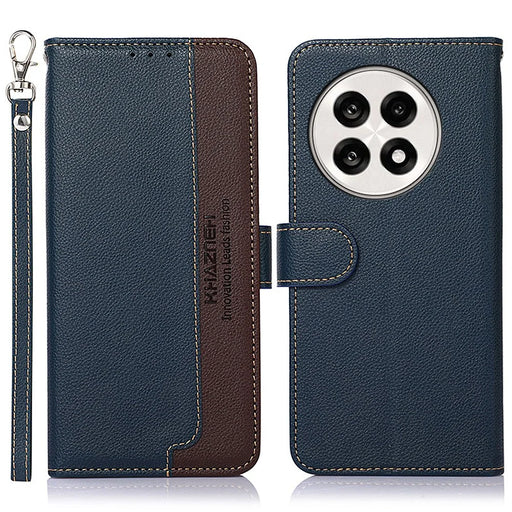 KHAZNEH Phone Case For OnePlus 13R 5G / Ace 5 5G / Ace 5 Pro 5G RFID Blocking Wallet PU Leather Cover - Blue - 1