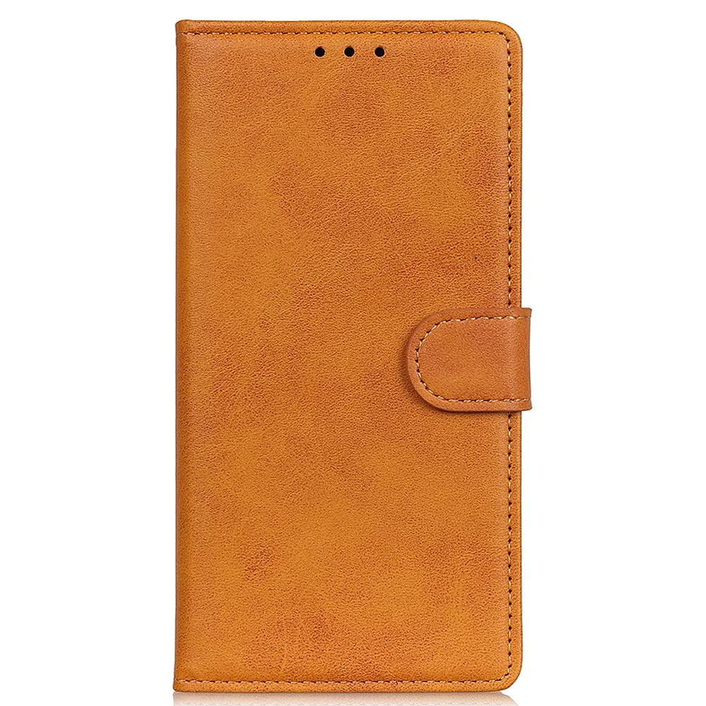 Stand Wallet Phone Case For OnePlus 13R 5G / Ace 5 5G / Ace 5 Pro 5G Cowhide Texture Leather Cover - Brown - 7