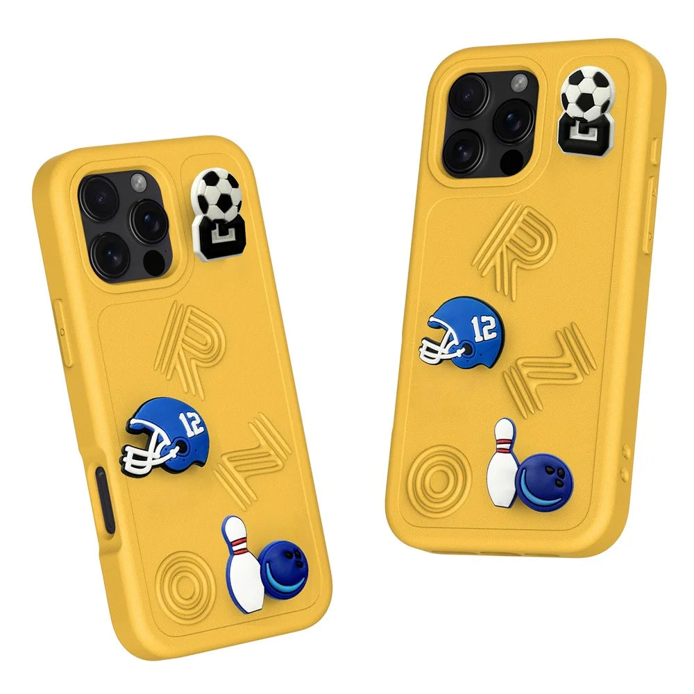 For iPhone 16 Pro Case Funny Pattern EVA Protective Phone Cover - Yellow - 2