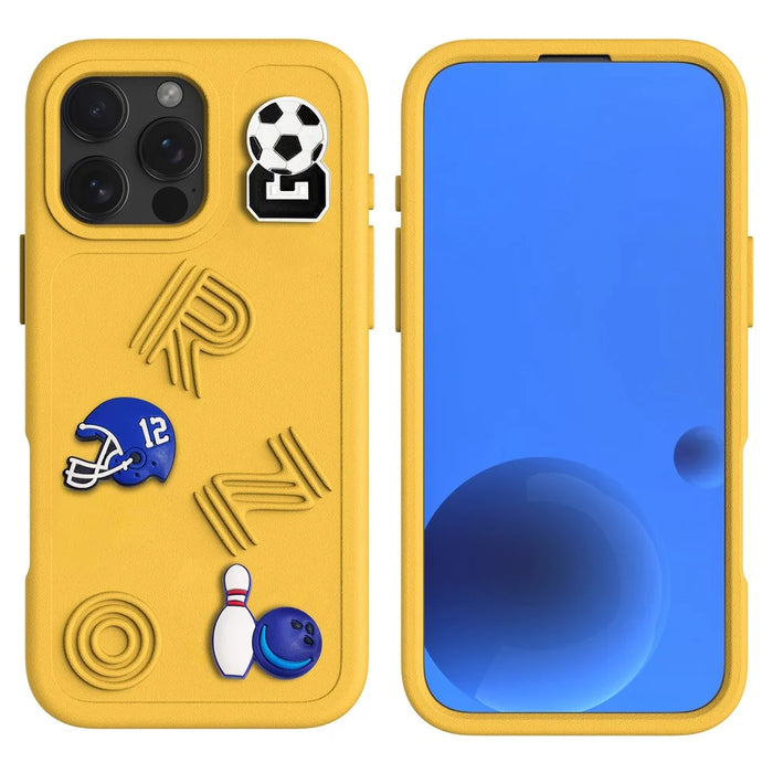 For iPhone 16 Pro Max Case Funny Pattern EVA Protective Phone Cover - Yellow - 1
