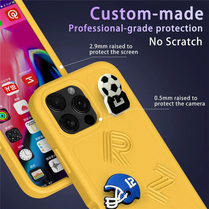 For iPhone 16 Pro Max Case Funny Pattern EVA Protective Phone Cover - Yellow - 6