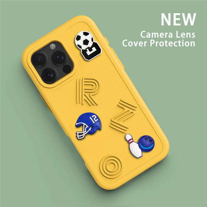 For iPhone 16 Pro Max Case Funny Pattern EVA Protective Phone Cover - Yellow - 7
