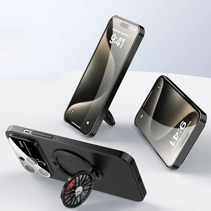 For iPhone 14 Pro Max Case Compatible with MagSafe Hard PC Kickstand Phone Cover - Black - 2