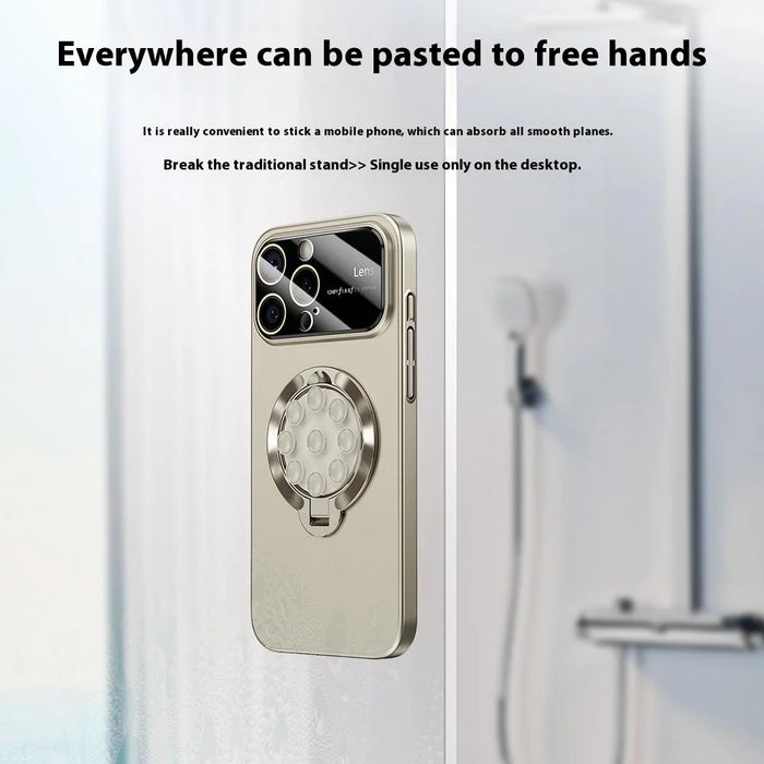For iPhone 15 Pro Case Compatible with MagSafe Suction Cup Kickstand PC Phone Cover - Titanium - 3