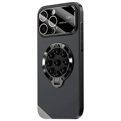 For iPhone 14 Pro Case Compatible with MagSafe Suction Cup Kickstand PC Phone Cover - Black - 1
