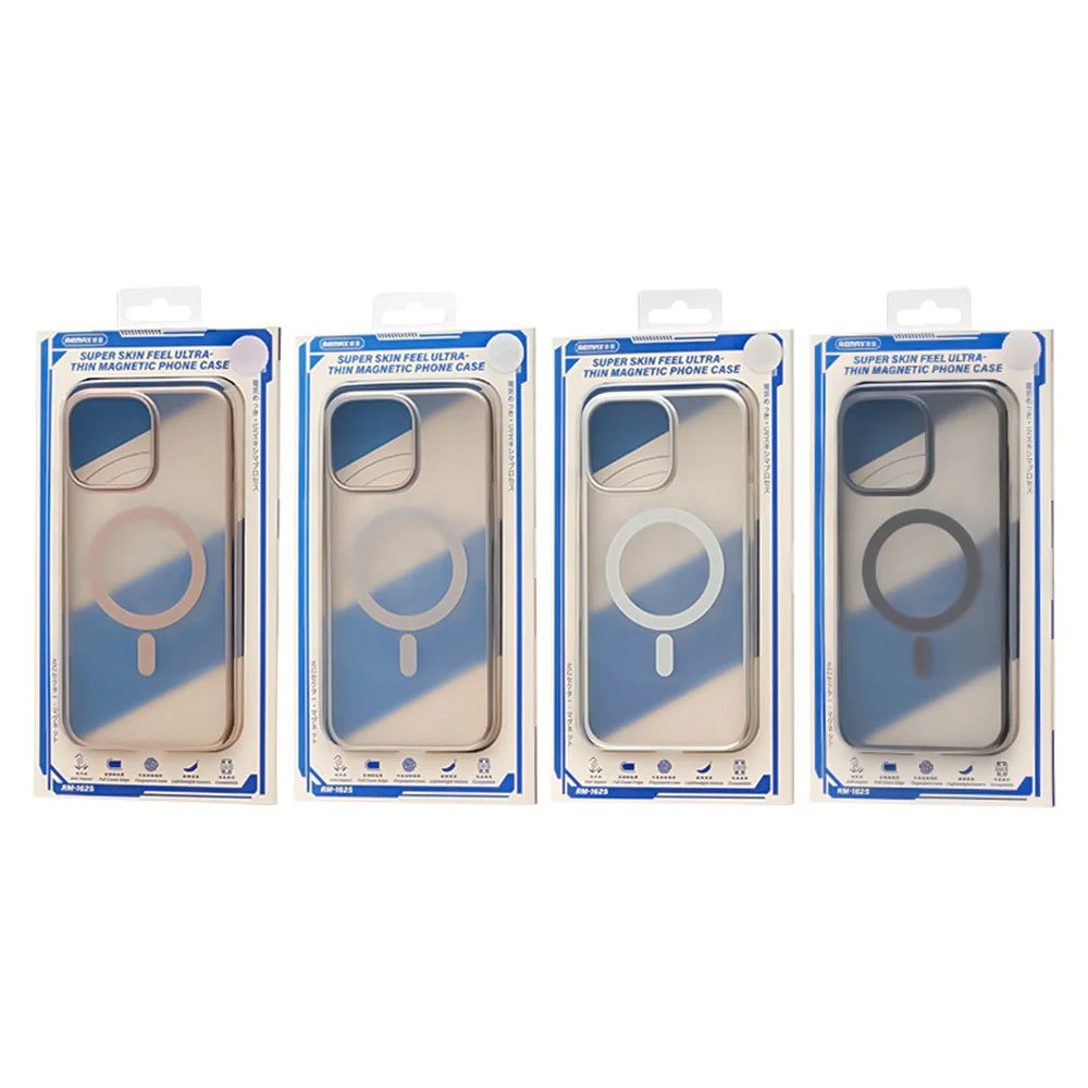 REMAX RM-1625 For iPhone 16 Pro Max Case Compatible with MagSafe Skin Touch Electroplated Slim Phone Cover - Desert Gold - 5
