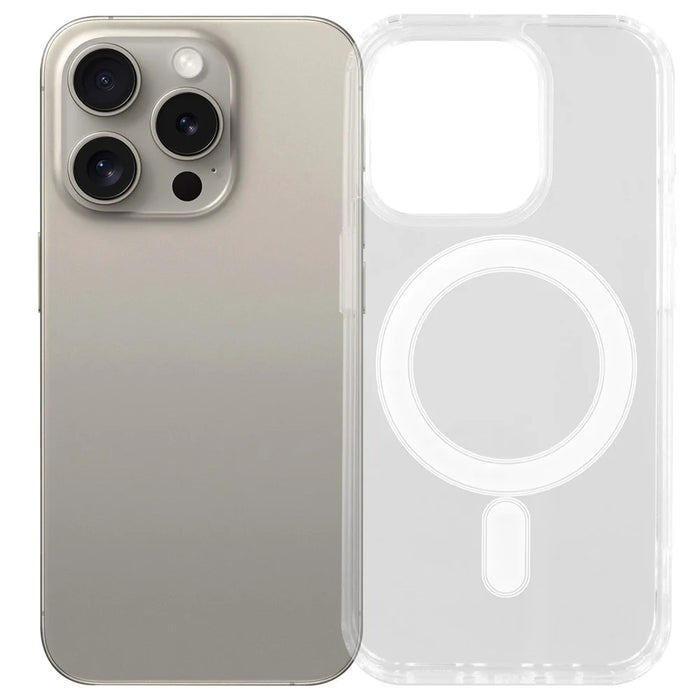 For iPhone 15 Pro Case Compatible with MagSafe TPU + Acrylic Clear Phone Cover - 1
