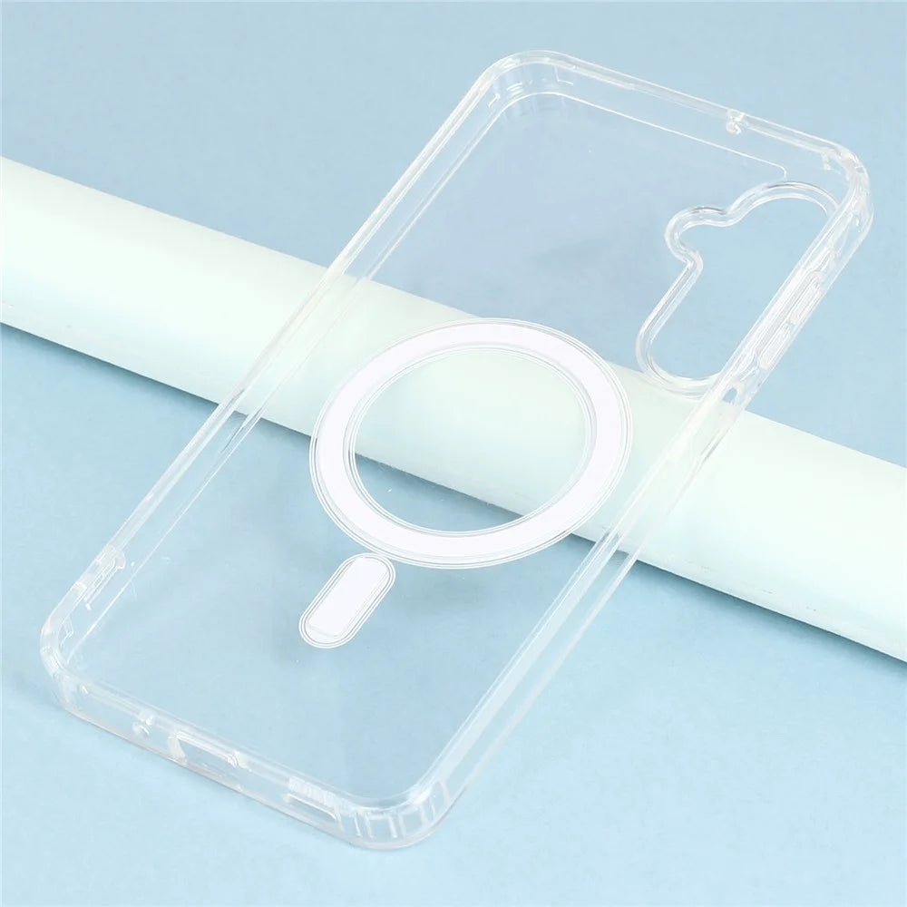 For Samsung Galaxy A16 5G / A16 4G Magnetic Case TPU + Acrylic Clear Phone Cover - 4