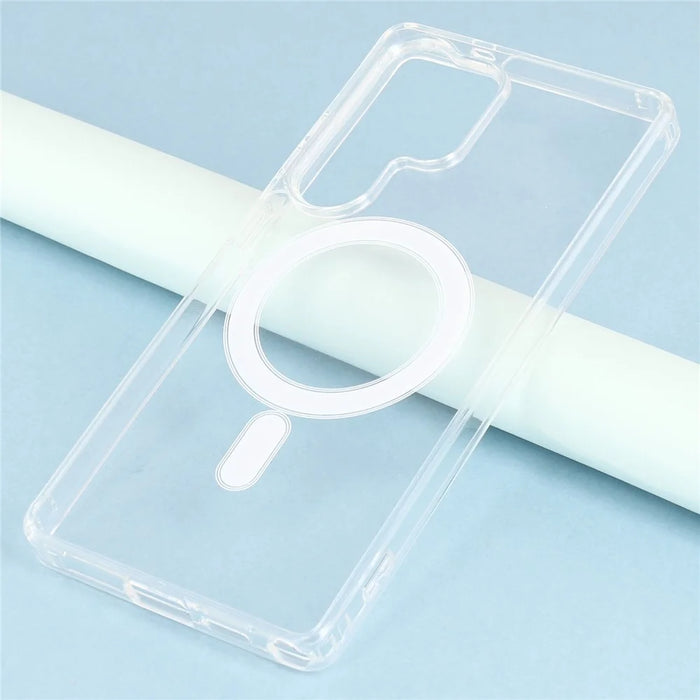 For Samsung Galaxy S24 Ultra Magnetic Case TPU + Acrylic Clear Phone Cover - 3