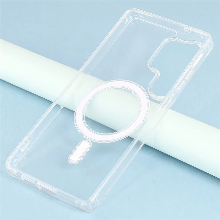 For Samsung Galaxy S24 Ultra Magnetic Case TPU + Acrylic Clear Phone Cover - 4